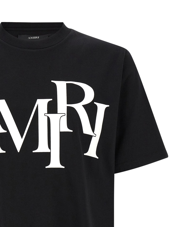 Amiri Staggered Logo T shirt - Nero | 0bb034c1b19938ab3562a75850dadce38590a48a