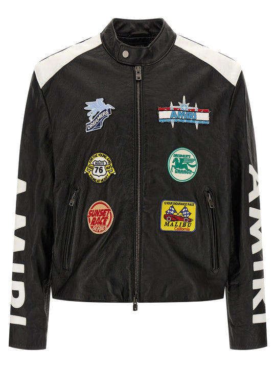 Amiri Patch Racer Puffer Jackets Nero