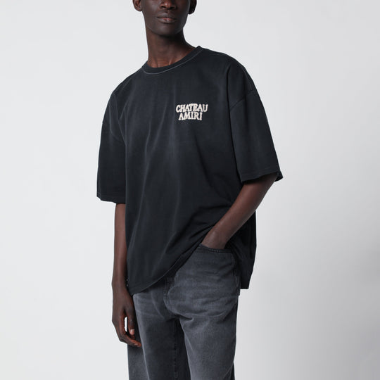 Black T-Shirt With Chateau Amiri Logo
