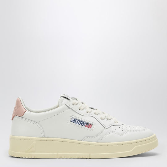 White/Pink Leather Medalist Sneakers