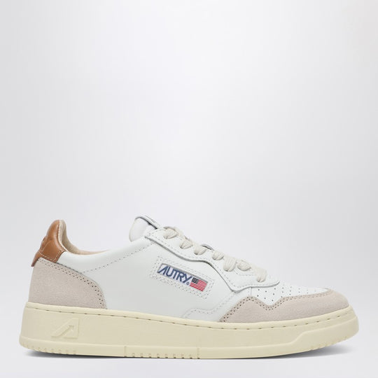 Medalist Sneakers In White/Brown Leather And Suede