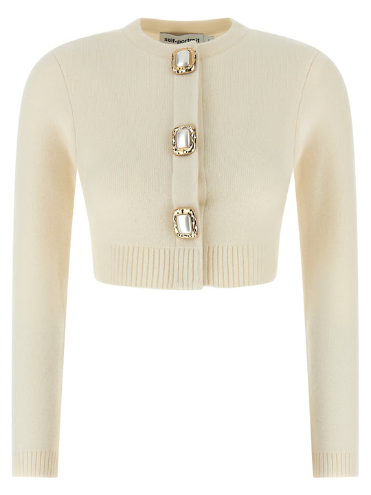 Cream Wool Maglioni Bianco