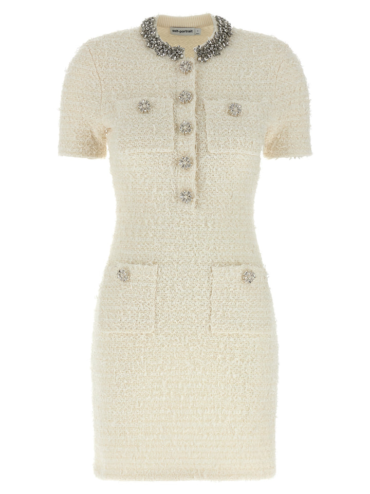Self Portrait Knitted Dress Abiti - Bianco | e3dbd9f575ee2e4842925c60e1afe12ae370cea5