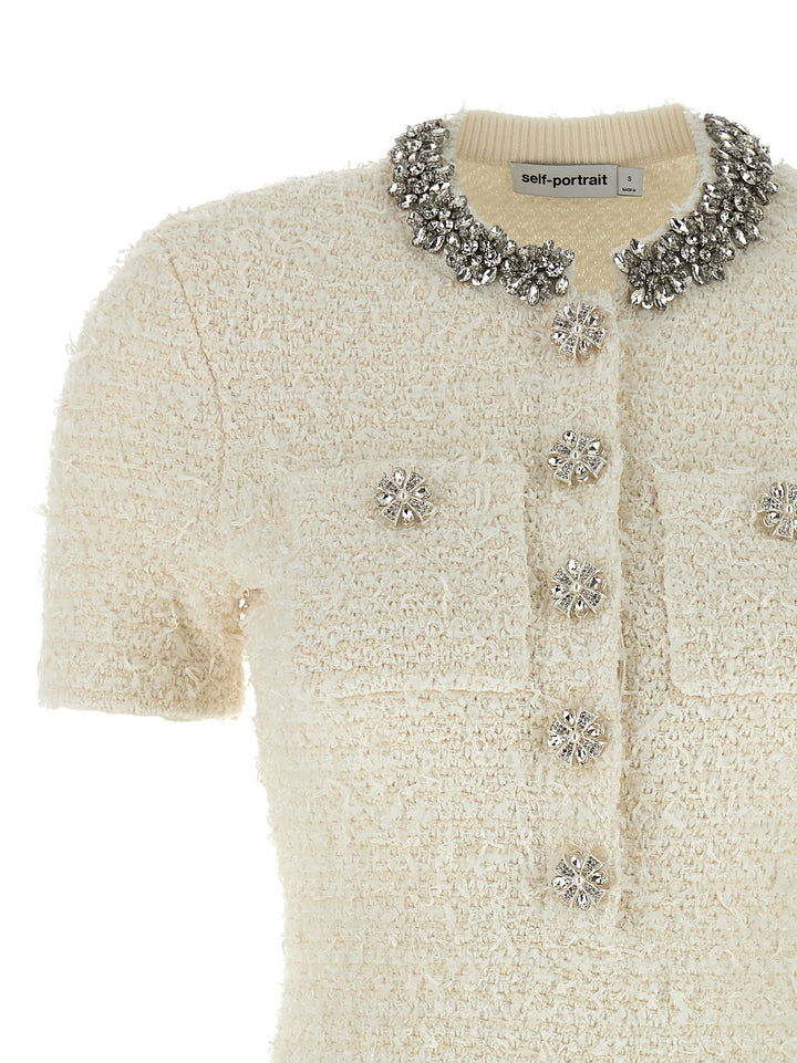 Self Portrait Knitted Dress Abiti - Bianco | f0562b52146a894626515f32fe409f1676867d35