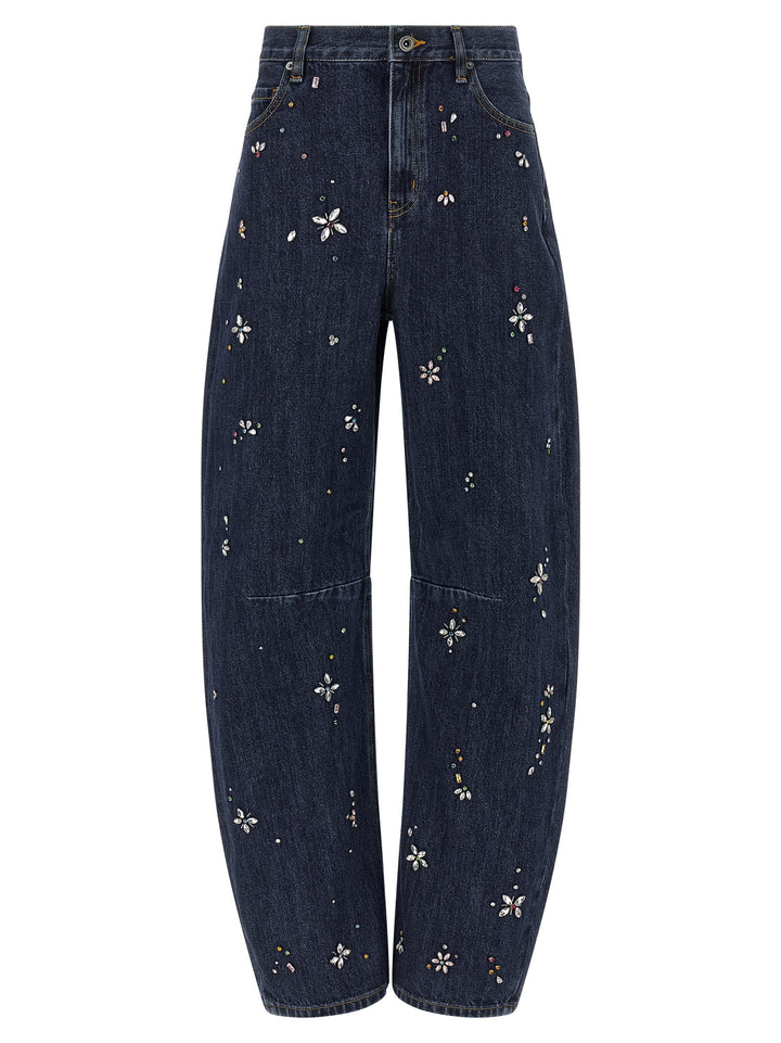 Self Portrait Barrel Leg Jeans - Blu | 81ecefa318ceaa669d7ab506664425cf516b5200