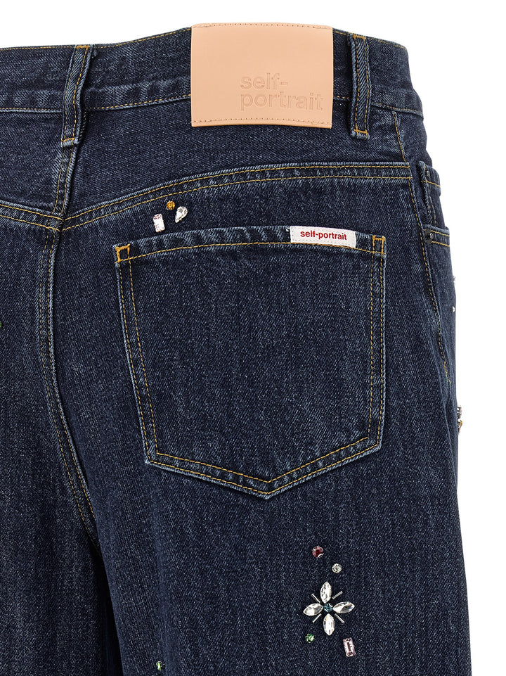 Self Portrait Barrel Leg Jeans - Blu | 83c470ed102b41408a4489e79bace2af2375d060