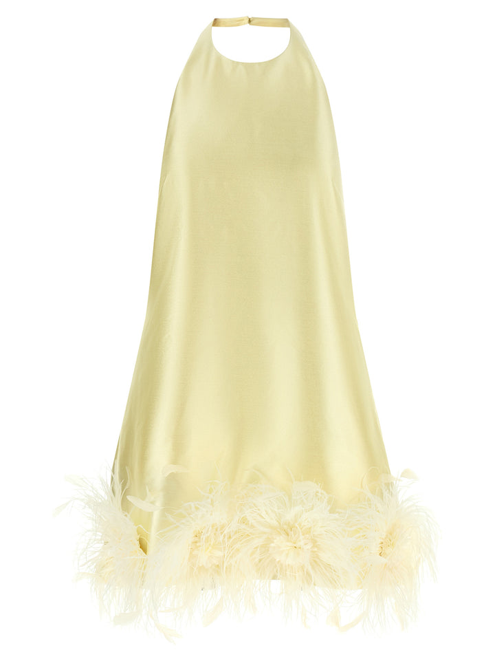 Self Portrait Feather Dress Abiti - Giallo | a20e9f39468272cf14858b6986835dd4a2054326