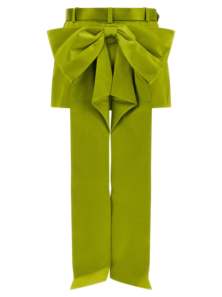 Self Portrait Maxi Bow Skirt Gonne - Verde | 229bb614dfb163f6021330c7f02f159d1fed5c30