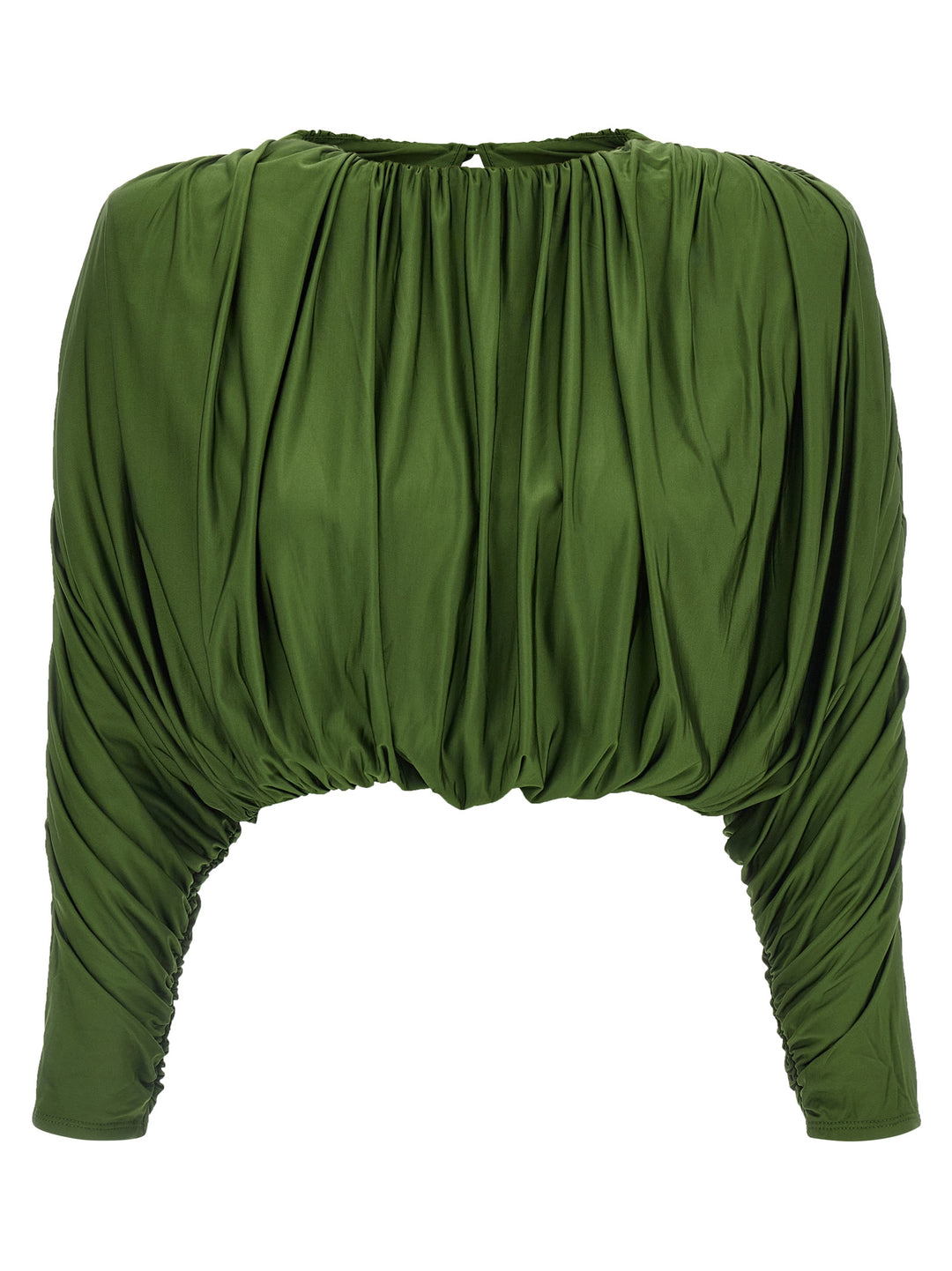 Self Portrait Short Top With Ripples Maglioni - Verde | 8892565e2ab96f6d4d0eb76543b99555429abf21
