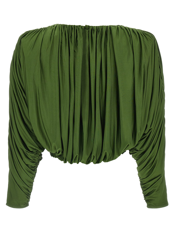 Self Portrait Short Top With Ripples Maglioni - Verde | 93ca3008cd41e93f36dfff15e3da21255f291144