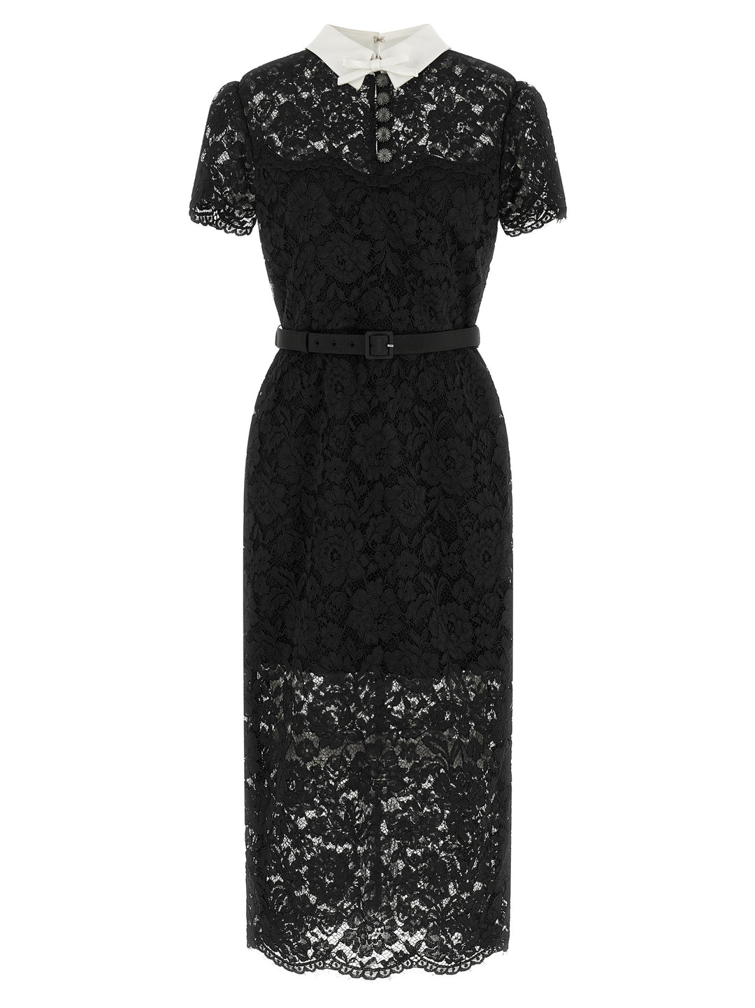 Self Portrait Lace Dress With Collar Abiti - Nero | 9ecfd91b41bfec6a63b8646110470ab8fa2e0cb9