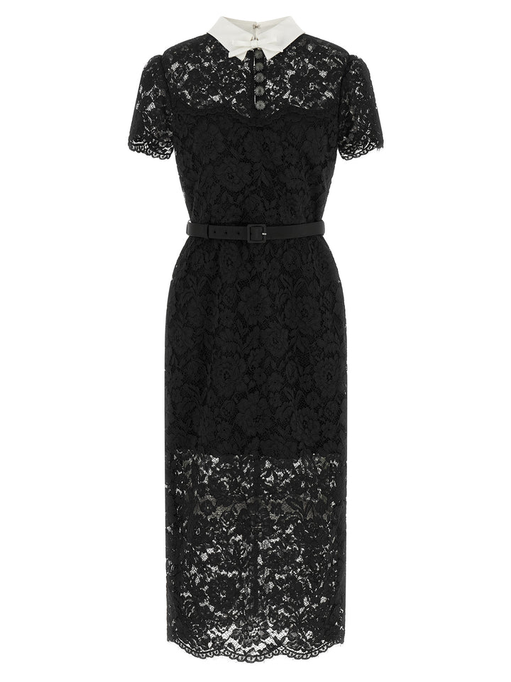 Self Portrait Lace Dress With Collar Abiti - Nero | 9ecfd91b41bfec6a63b8646110470ab8fa2e0cb9