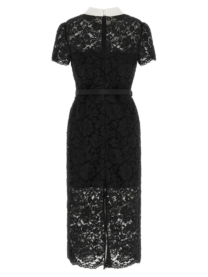 Self Portrait Lace Dress With Collar Abiti - Nero | c9f1a7ad95b13f302f7fd6944498337264531205