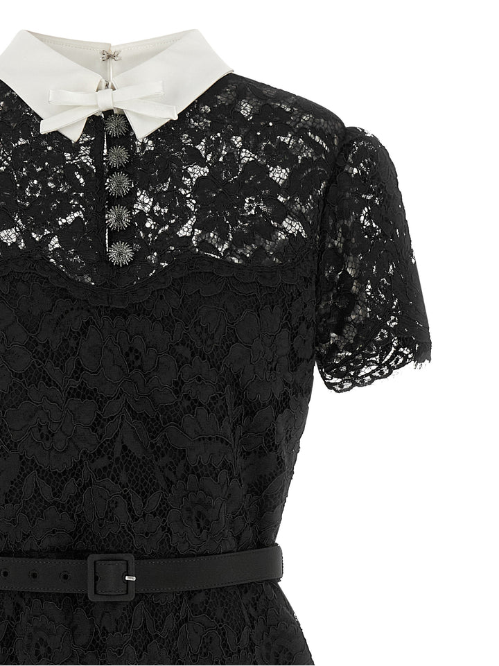 Self Portrait Lace Dress With Collar Abiti - Nero | 24df1f745c4aacccb262b7facaf575d84e2fa35a