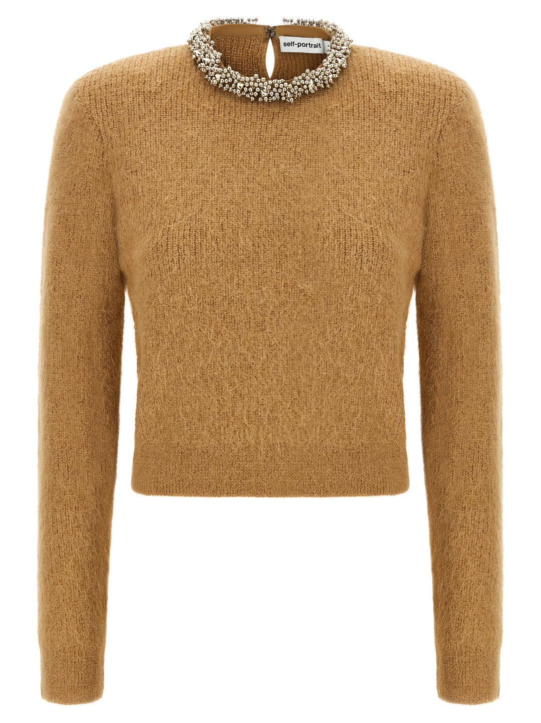 Self Portrait Sweater With Jewel Embroidery Maglioni - Marrone | 034ee58da06bd92636a2466dac2411becef56ac4