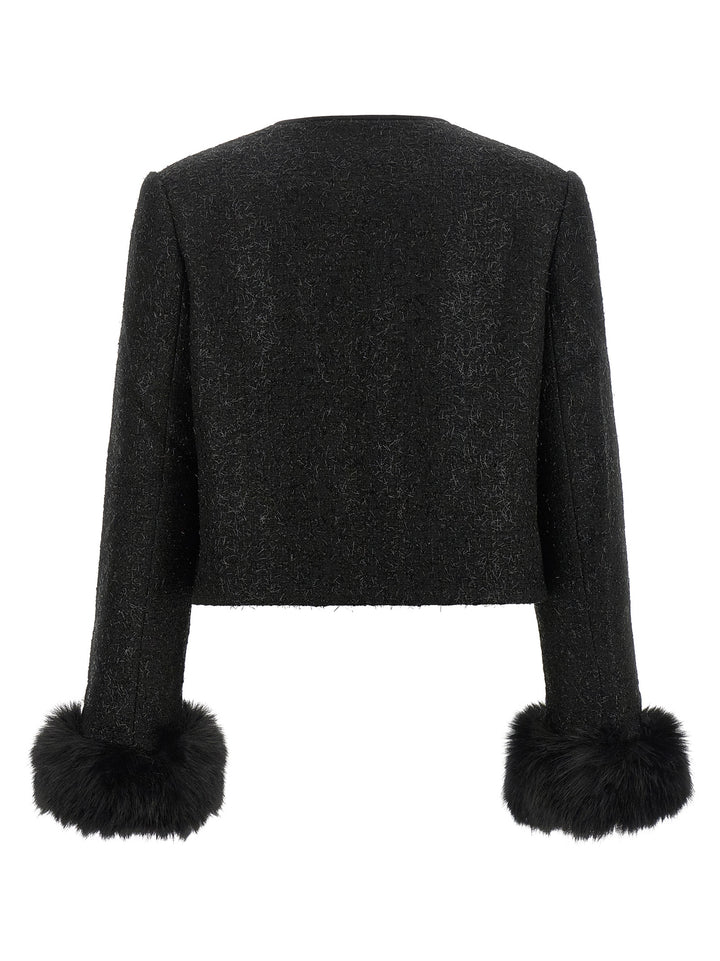 Self Portrait Bouclé Fur Jacket BlazerS - Nero | 1a5e2de180705e86b3707513de5d1b3f2866fc5b