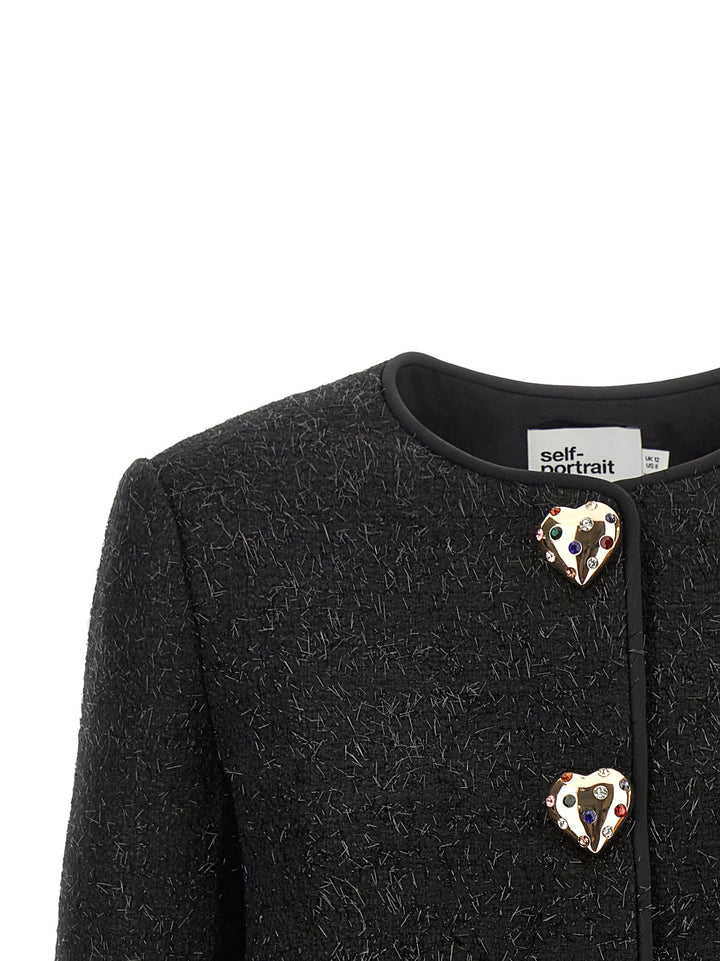 Self Portrait Bouclé Fur Jacket BlazerS - Nero | a1f1c169722ba1bb68c4b661cb26e1d75f25e5f6