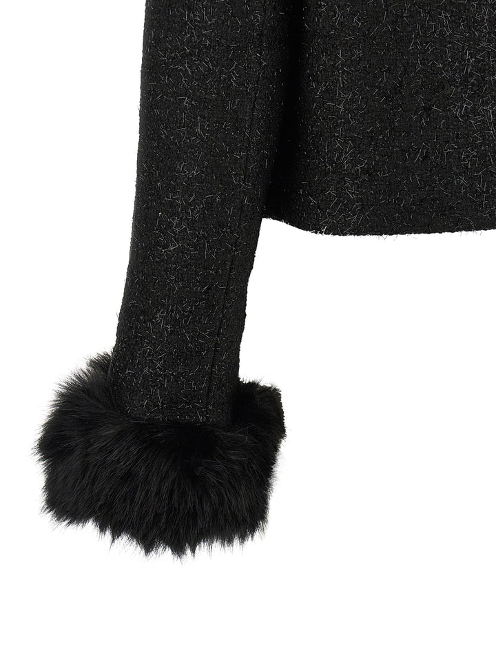 Self Portrait Bouclé Fur Jacket BlazerS - Nero | e3c4adf3b757c0512c0d916c35762400388d04e4