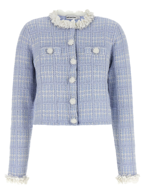 Check Knit Jacket Blazers Blu