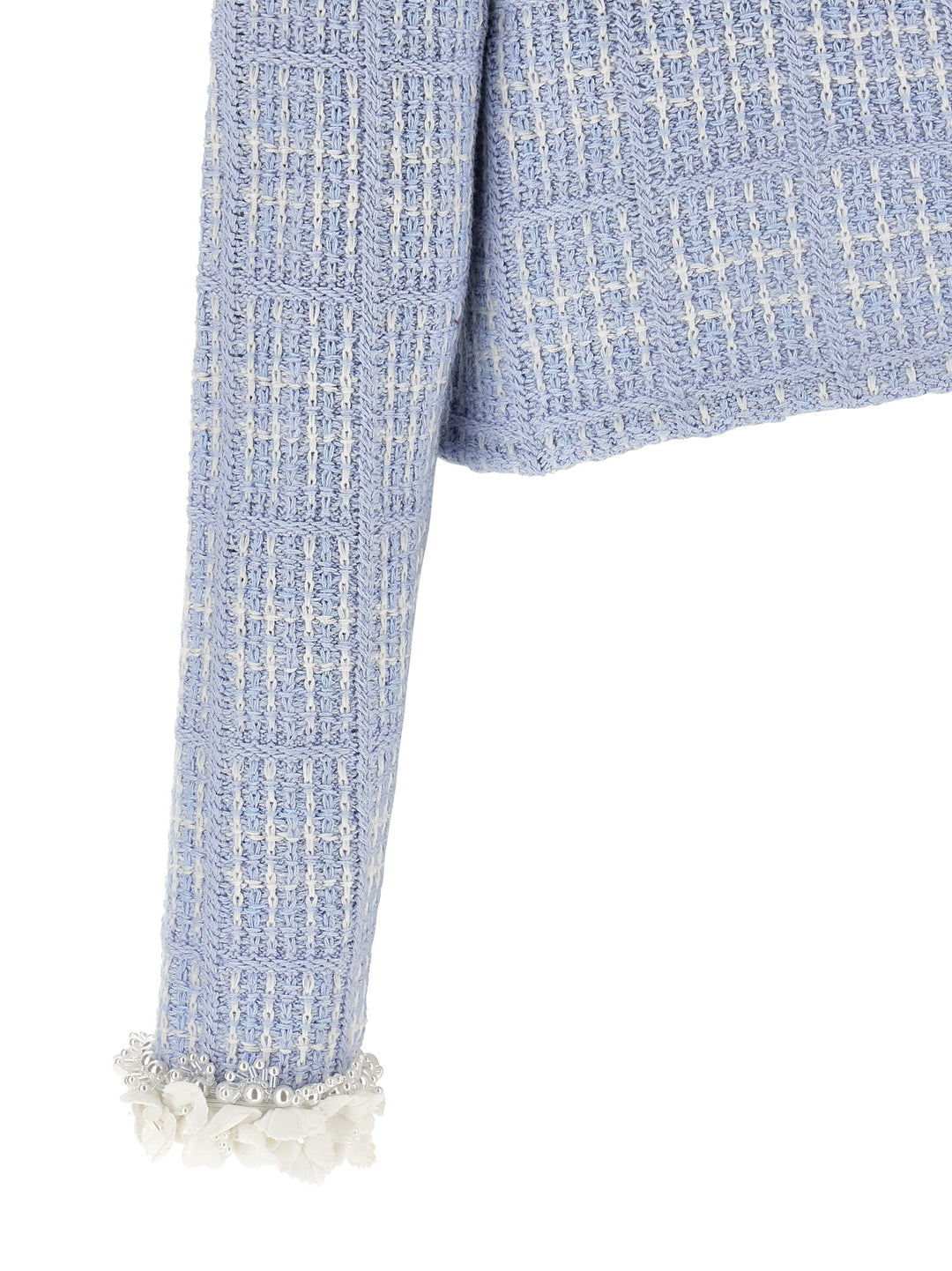 Self Portrait Check Knit Jacket BlazerS - Blu | b19bbc817cdc08d4aeea54b45a32c35d89e254c8