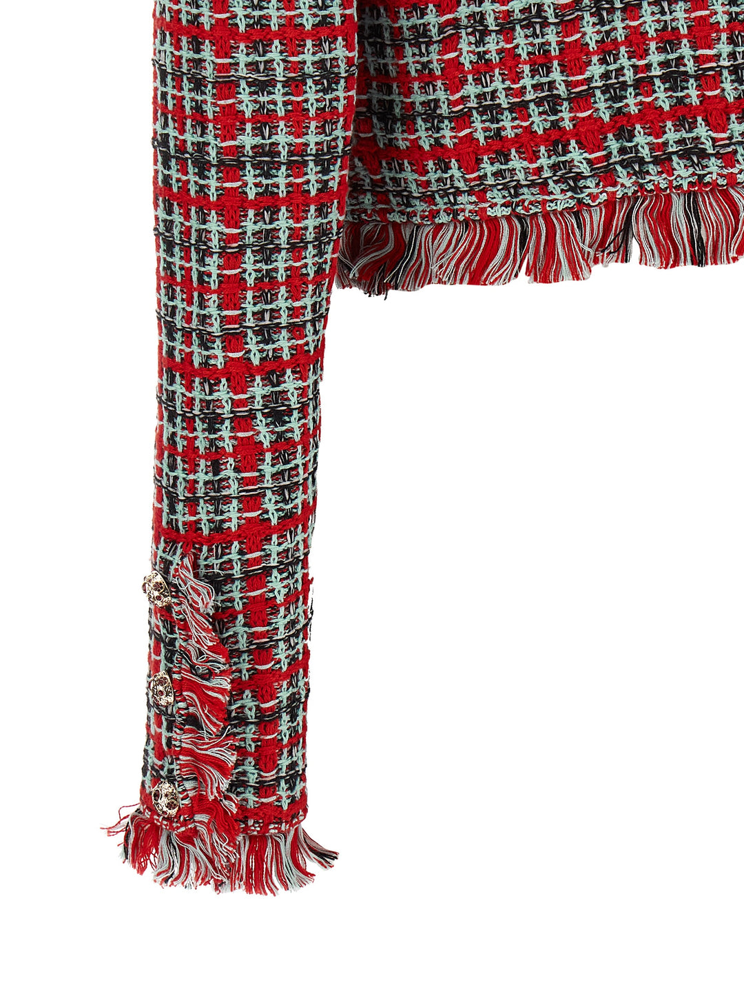 Self Portrait Fringed Knit Jacket BlazerS - Rosso | 0c25055ea8c2fd5f2c426150346fafb4c3c6ece4
