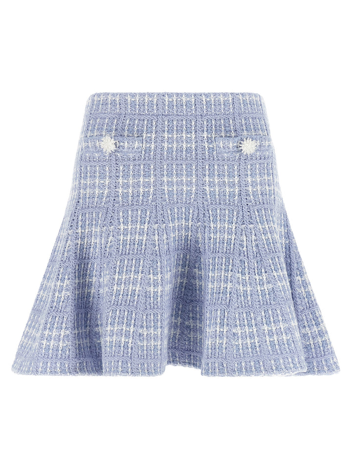 Self Portrait Check Knit Skirt Gonne - Blu | 1b29104f9ca3185c02fab8c02d49b74d4eba5c59