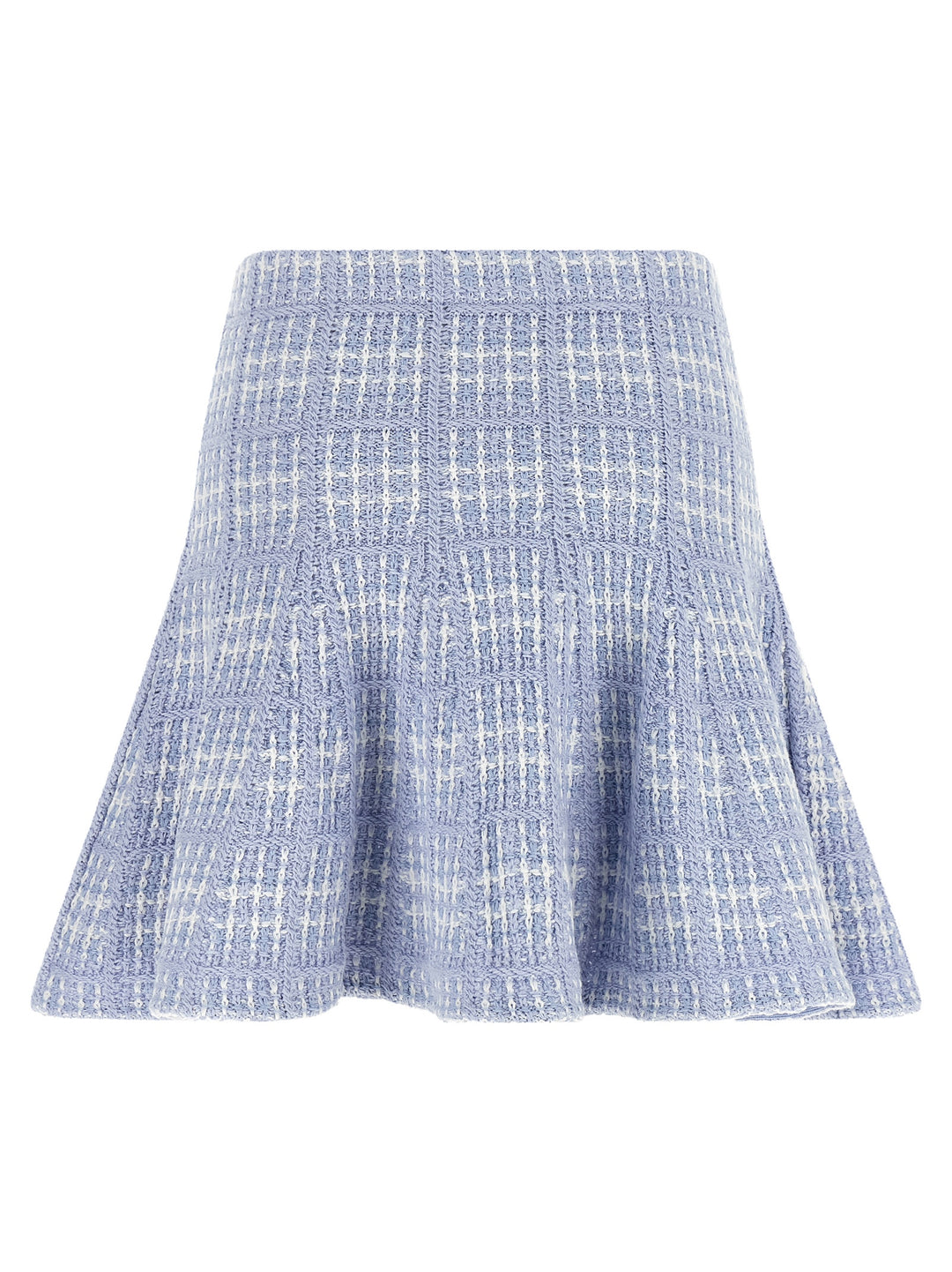 Self Portrait Check Knit Skirt Gonne - Blu | cdb100f994ae274faa053e80a80473ade66679b4