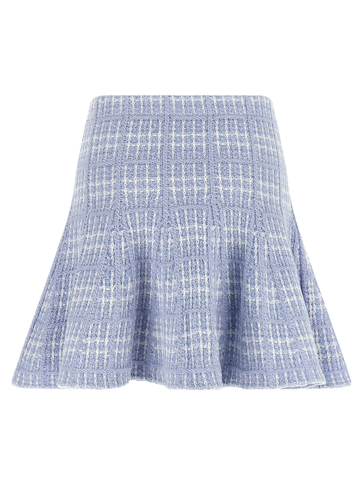 Self Portrait Check Knit Skirt Gonne - Blu | cdb100f994ae274faa053e80a80473ade66679b4