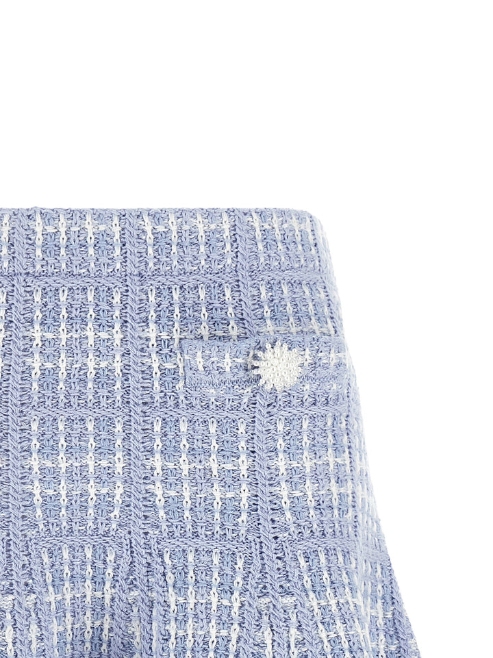 Self Portrait Check Knit Skirt Gonne - Blu | 46007fa6e57277783689718cf2b5ab33b382136f