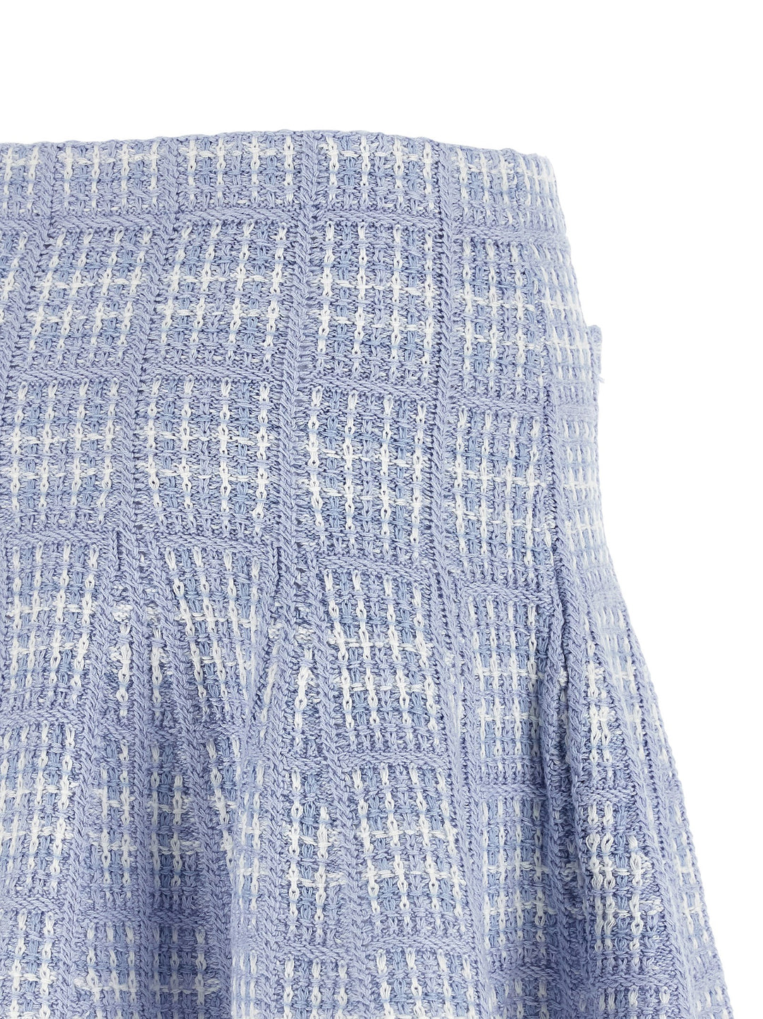 Self Portrait Check Knit Skirt Gonne - Blu | 37aad4550f2624d1c68dea9b41bb1d0549292cab