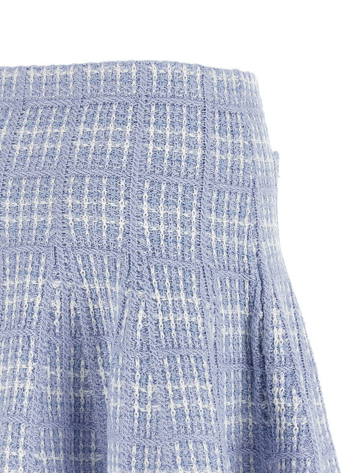 Self Portrait Check Knit Skirt Gonne - Blu | 37aad4550f2624d1c68dea9b41bb1d0549292cab