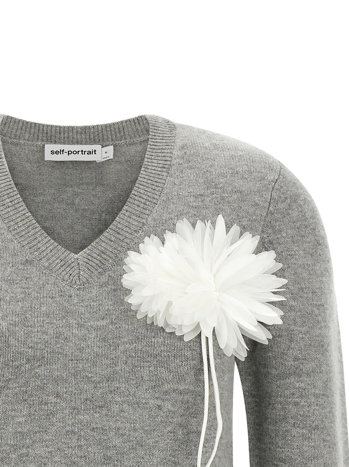 Self Portrait Fiore Pin Sweater Maglioni - Grigio | 1e0c8cff49671f13110c6960db1d24d9c1b470d7