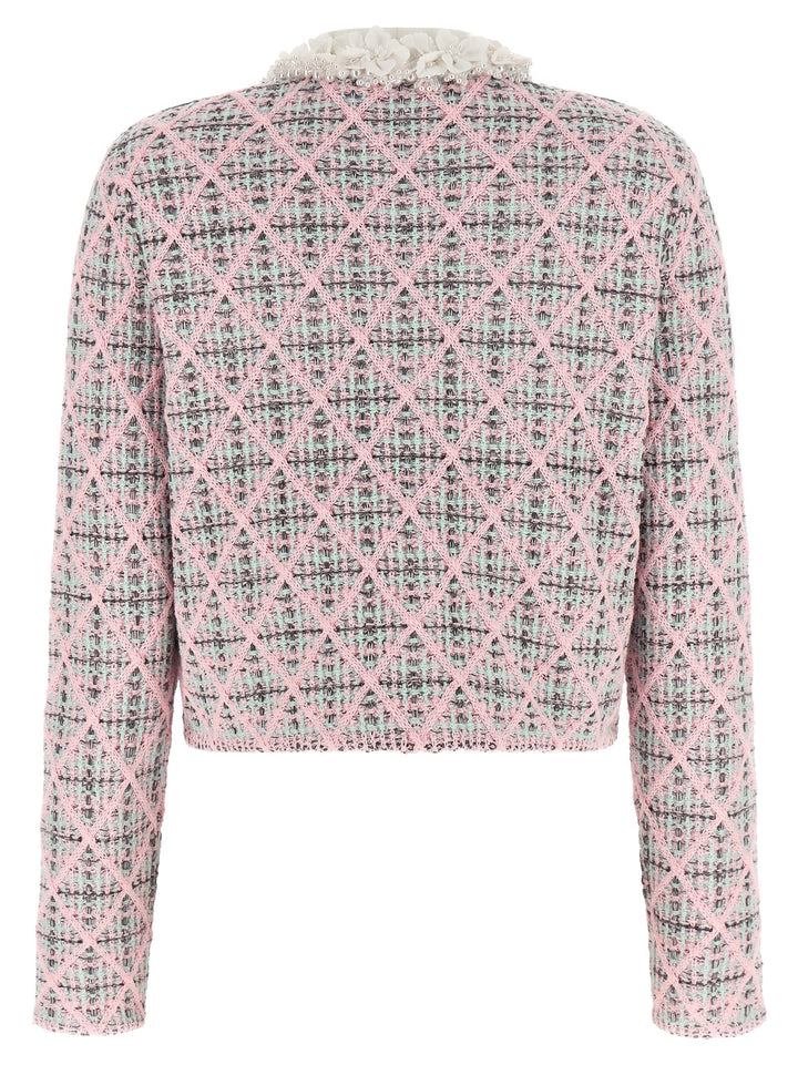 Self Portrait Floral Collar Cardigan Maglioni - Rosa | 445e1ed6e9dc16f5bdf5f8046dfb89fd0ecbce40