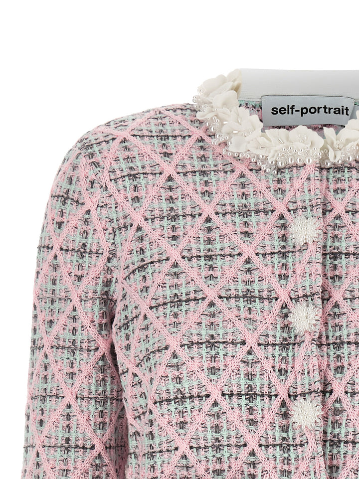 Self Portrait Floral Collar Cardigan Maglioni - Rosa | 26bed3efab3d0ea7244635302a0d57e10fafa5e3
