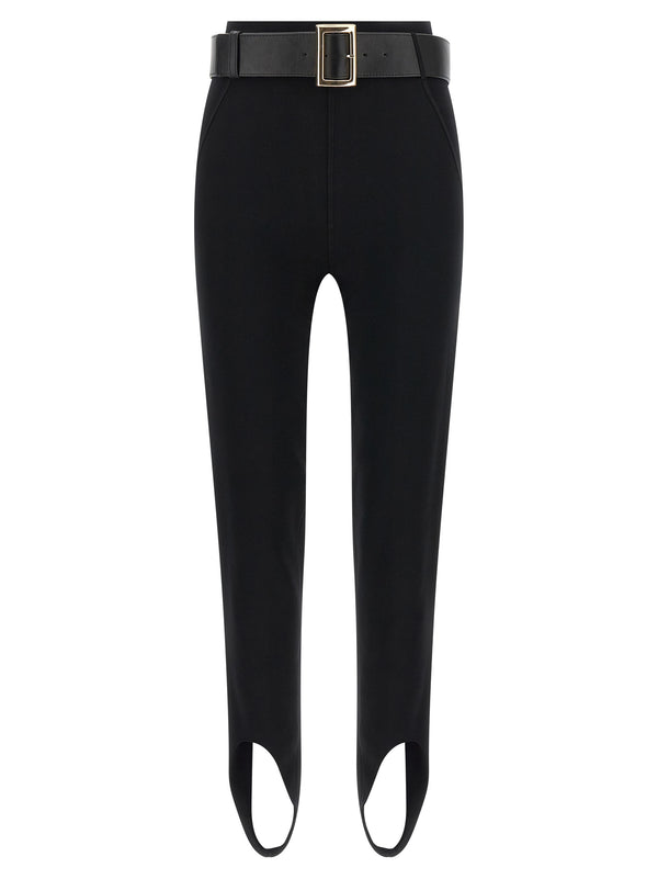 With Stirrup And Belt Leggings Nero