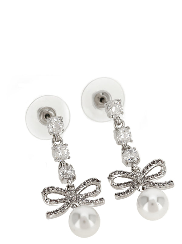 Bow Crystal Charm Gioielli Silver