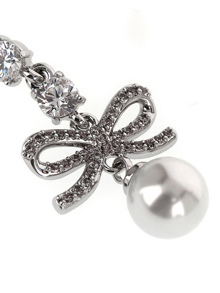 Self Portrait Bow Crystal Charm Gioielli - Silver | 09687bf6a0bb351738980de09392bf9f44c63ee0