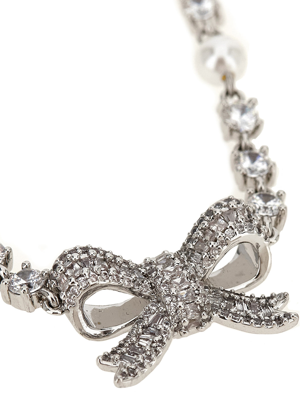 Self Portrait Crystal Pearl Bow Gioielli - Silver | 5e5dd6b086d2221552126b8ec14fa324b2898491
