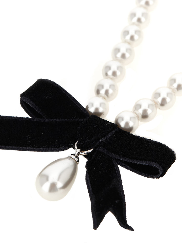 Self Portrait Black Bow Pearl Gioielli - Bianco/Nero | ae5d4cad6aab7840a53b6cb20a2f7403885cf1c8