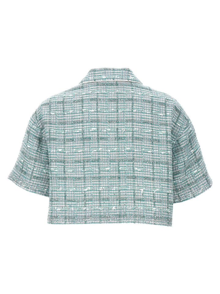 Cropped Crystal Shirt Camicie Verde