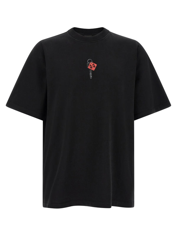 With Padlock Print T Shirt Nero
