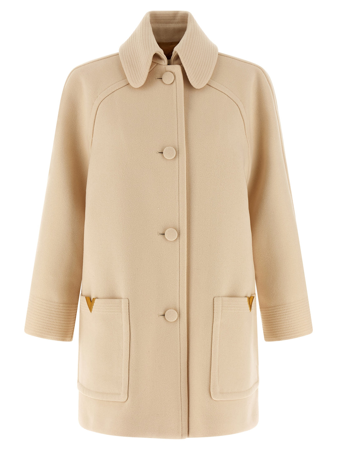 Valentino Garavani Valentino Garavani Wool Drap Coat Trench e Impermeabili - Beige | 2593e398451d69923cd9852c6727cb522c805fdb