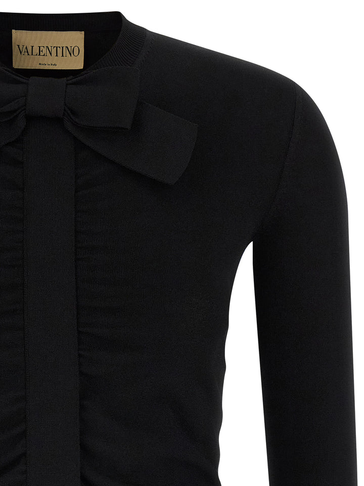 Valentino Garavani Valentino Garavani Bow Cardigan Maglioni - Nero | 60b84ef9876aae1eeb96e38e1187eda66a161408
