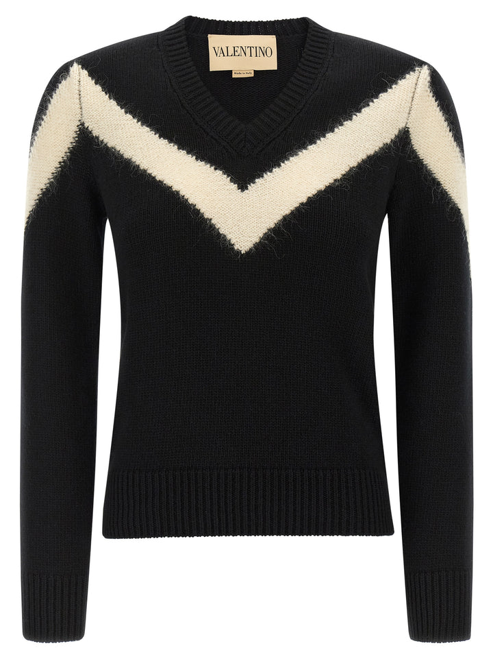 Valentino Garavani Valentino Garavani Vlogosignature Bow Sweater Maglioni - Bianco/Nero | ebc3e407c8ee65c0a668423eb4f807db6c470fe1