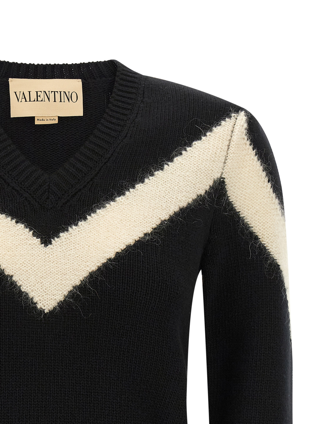 Valentino Garavani Valentino Garavani Vlogosignature Bow Sweater Maglioni - Bianco/Nero | 32e0f52e4baee1946ed3fedafbc268229118d87a