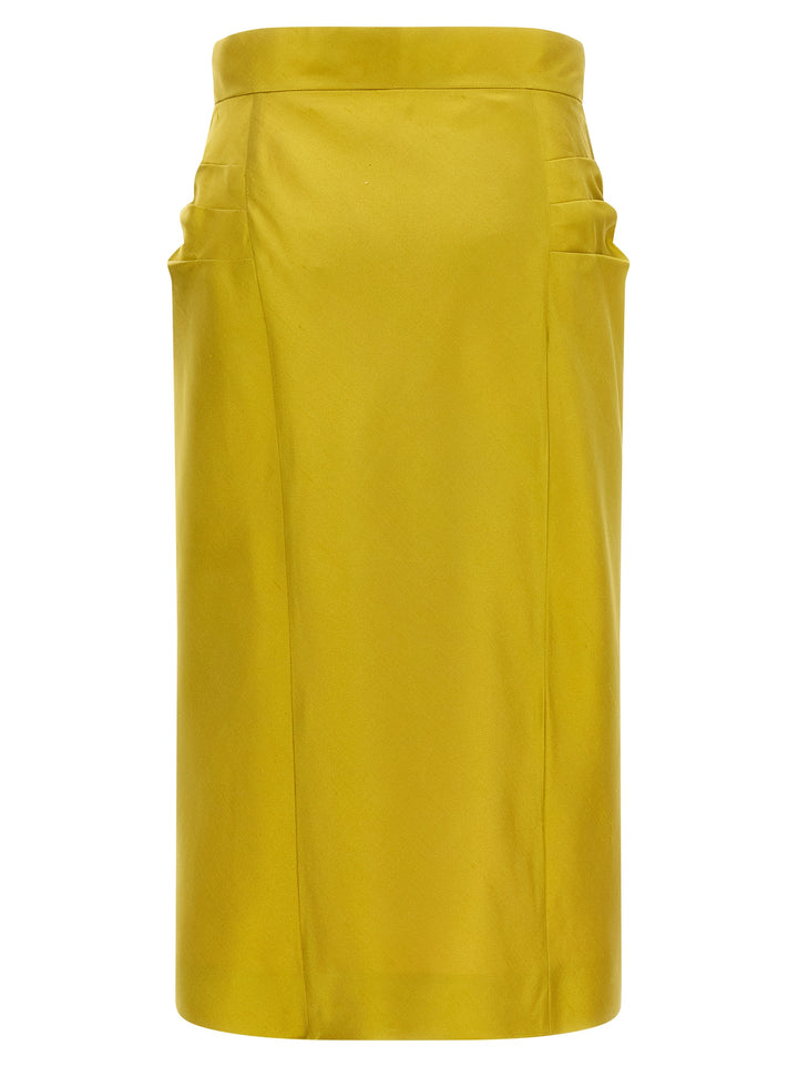 Valentino Garavani Valentino Garavani Shantung Silk Skirt Gonne - Verde | 69e89afa97b248c4a87b2acc98ccf559f1cd7466