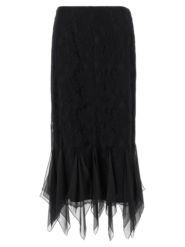 Valentino Garavani Valentino Garavani Lace Skirt Gonne - Nero | f74179f07f7ff11de621b03e0ddbb75e437fa822