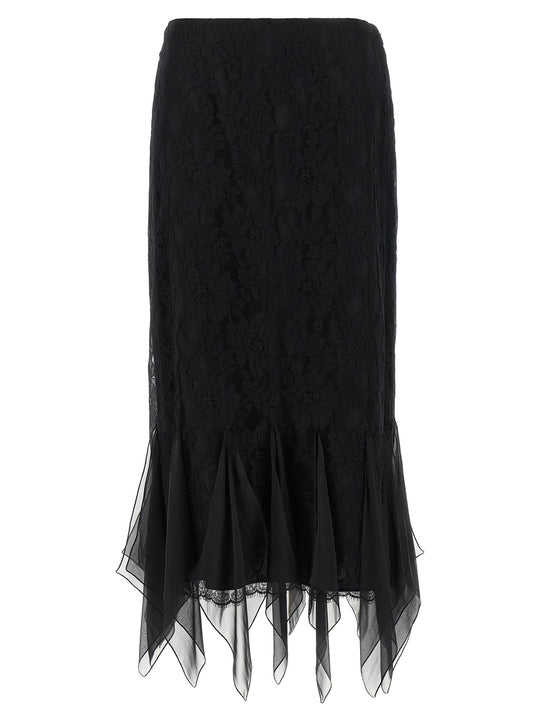 Valentino Garavani Lace Skirt Gonne Nero