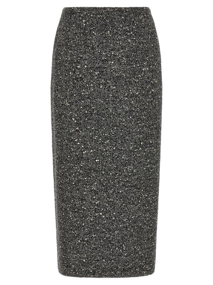 Valentino Garavani Valentino Garavani Chevron Bouclé Skirt Gonne - Bianco/Nero | 8c47cf5427f0da62a336ed633b9635d882bb8cf2