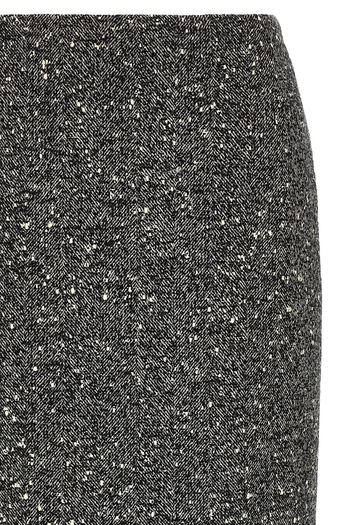 Valentino Garavani Valentino Garavani Chevron Bouclé Skirt Gonne - Bianco/Nero | 023a4491d02cd6946e4cb6b4debdccd3162f33b8